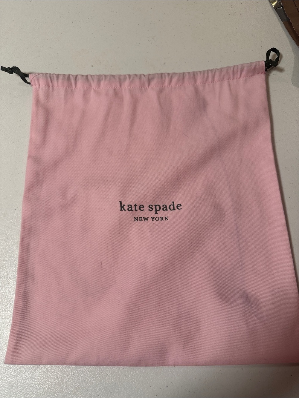 kate spade light pink drawstring pouch 14 1/2 length & 12 1/2 width